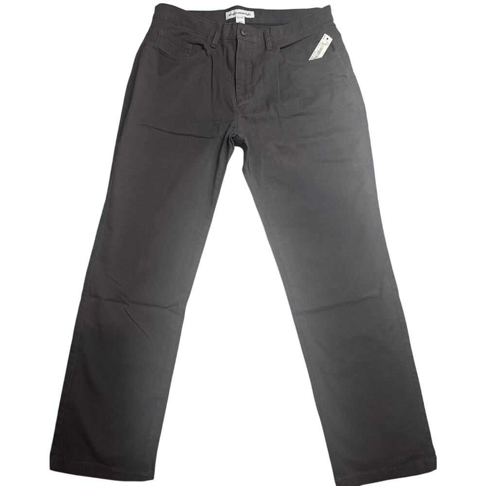 Amazon Essentials Men’s Chino Pants Gray Athletic Fit Stretch 33x29